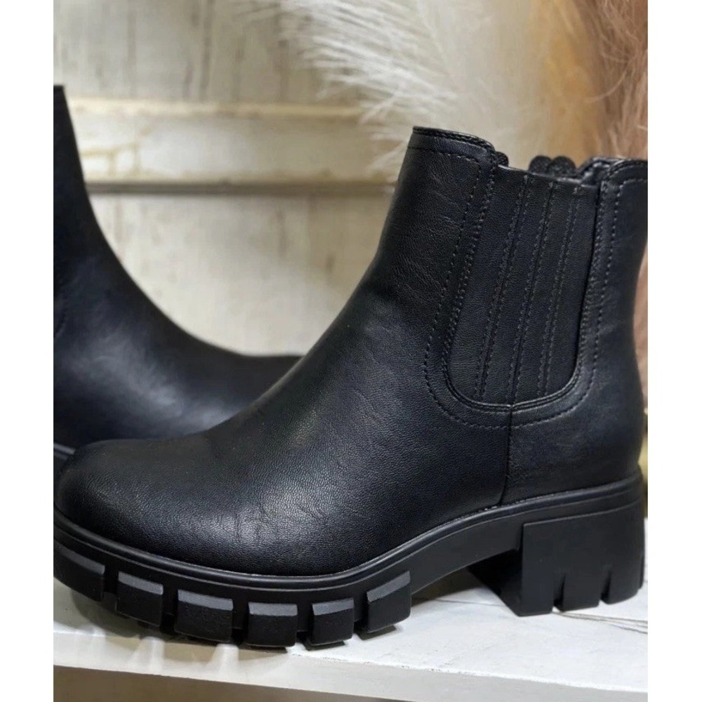 Corky's HEY Girl Boots As If Size 8 Chunky Heel Goth Slip On NIB